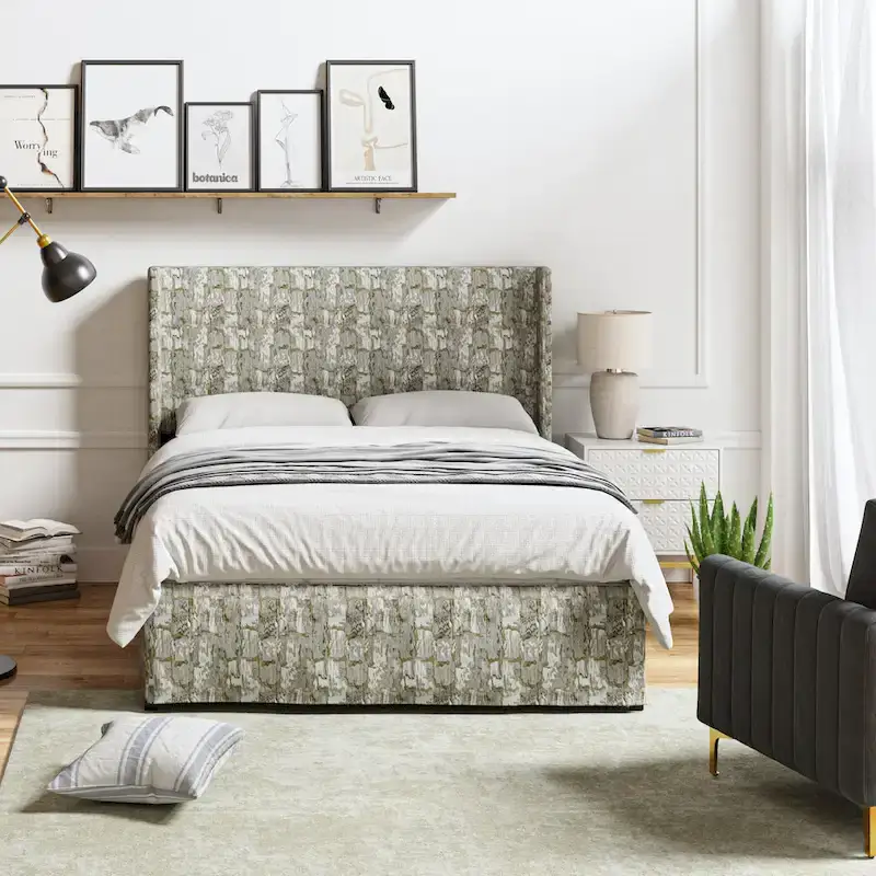 Louise Traditional Washable Slipcover Bed Upholstered Metal by HULALA HOME