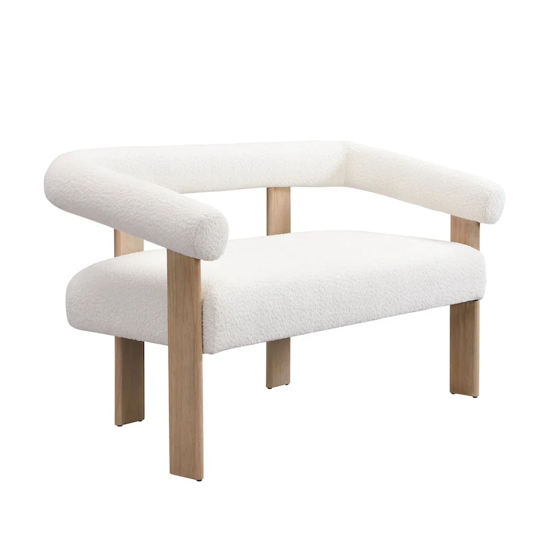 Loft Round armrest loveseat Rubber Wood