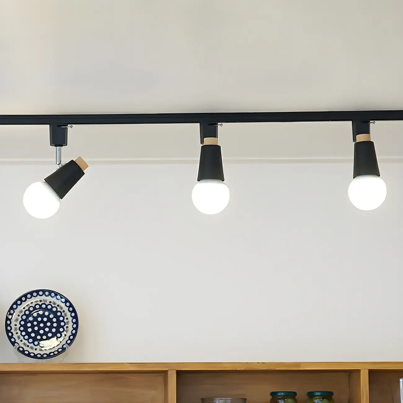 4-Light Modern Conical Adjustable Semi Flush Track Light