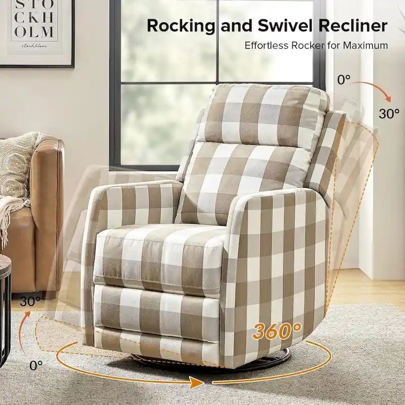 Diana Modern Polyester 360-degree Swivel Rocker Recliner Set of 2 by HULALA HOME