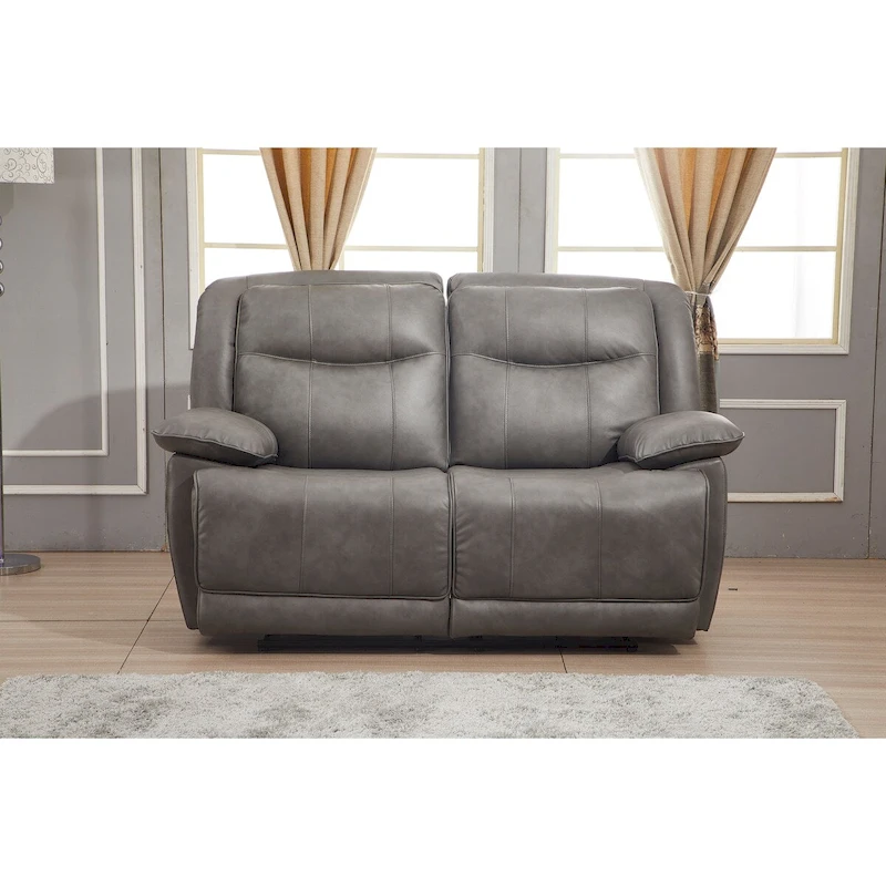 Betsy Furniture Bonded Leather Manual Rclining 2-seat Loveseat 8006
