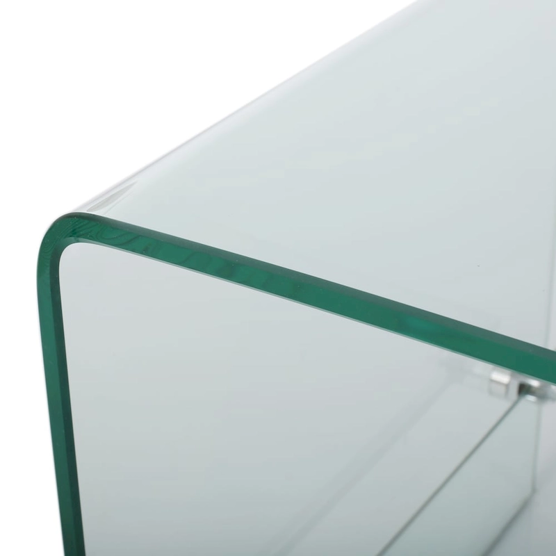 Ramona Glass Entertainment TV Console Stand with Shelf by Christopher Knight Home