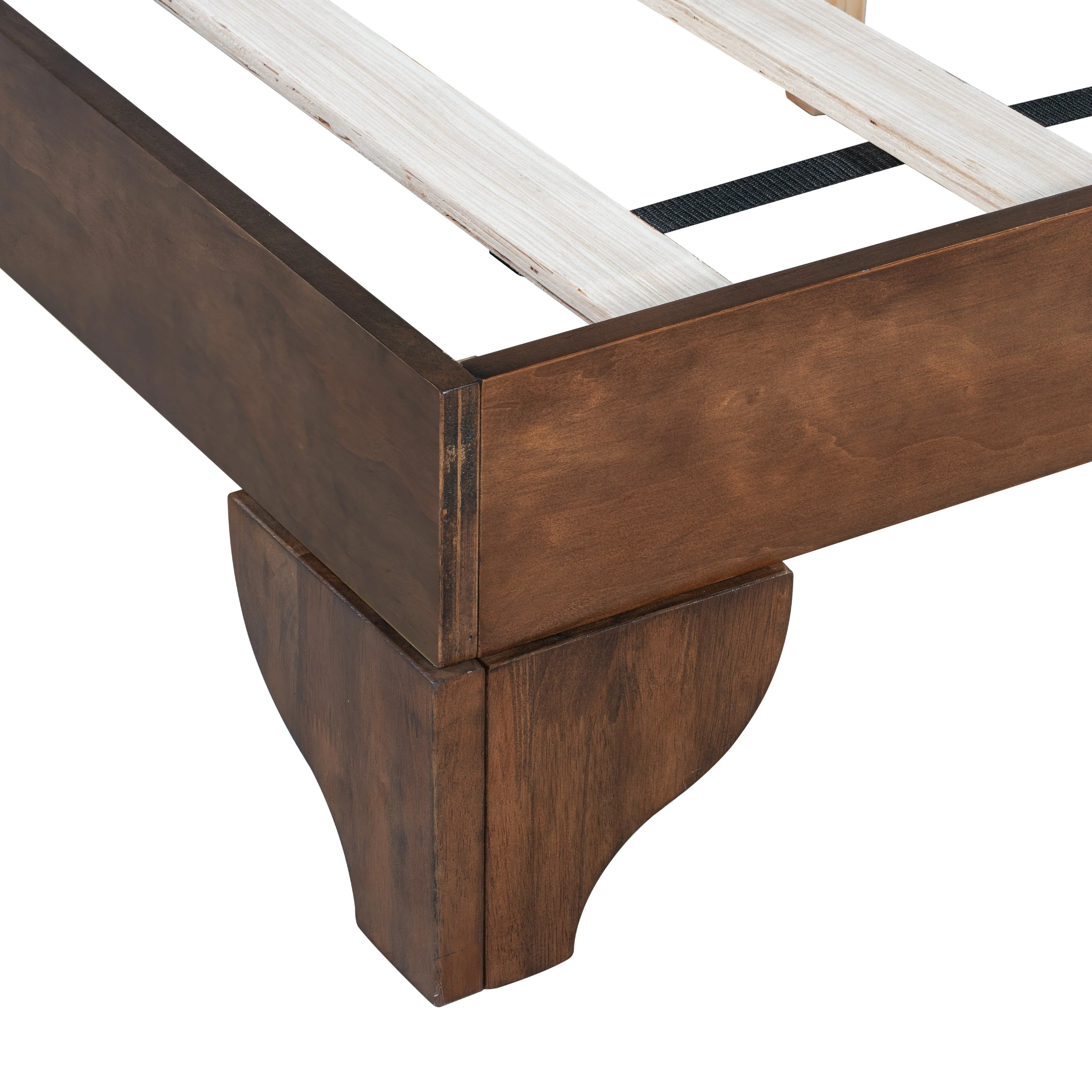 Mid Century Modern Wood and Upholstered Bedframe