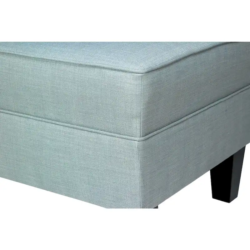 MJL Furniture Madison Squared Fabric Upholstered Welted Ottoman