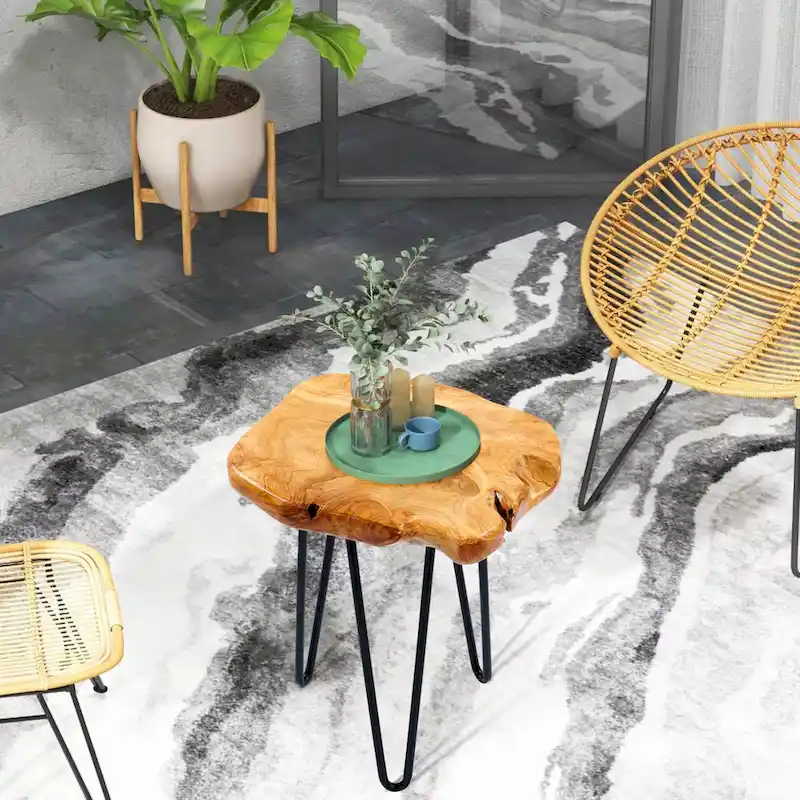 Cedar Roots Naturally Shaped Small Stand with 3 Hairpin Legs - 13.5 x 12 x 19