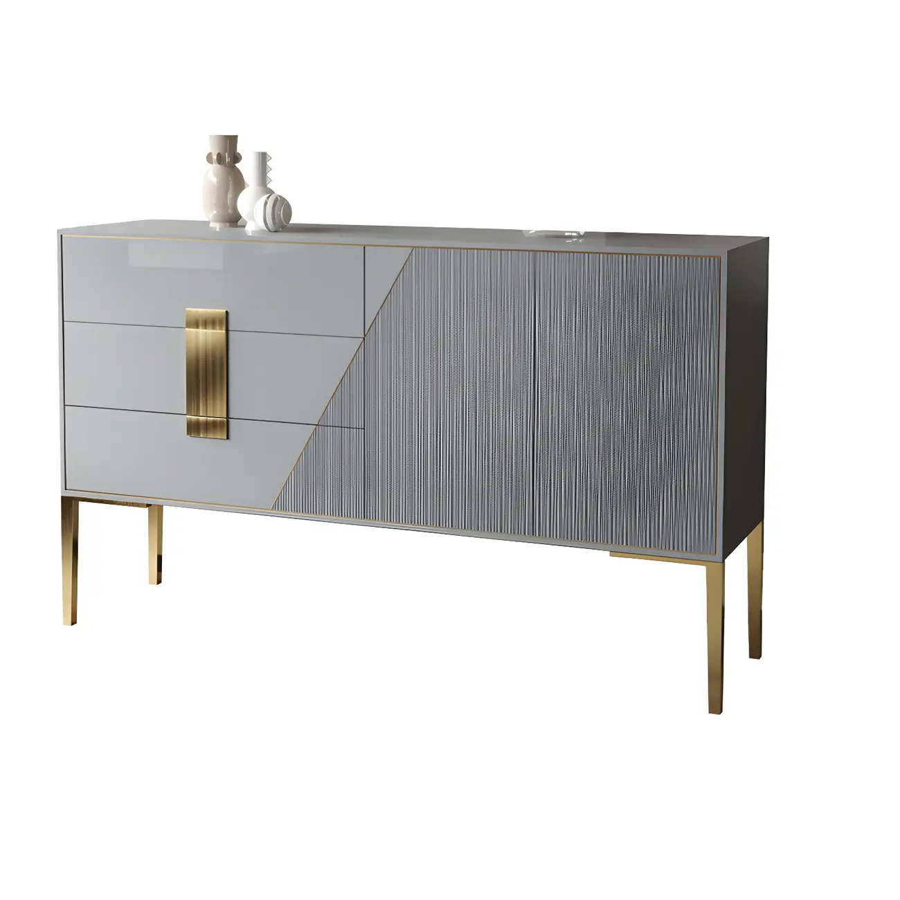 Glam Sleek Wooden Sideboard with Drawers