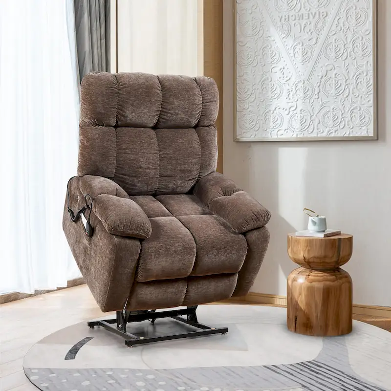 Liyasi Electric Power Lift Recliner Chair with 2 Motors Massage and Heat for Elderly, 3 Positions, 2 Side Pockets, USB Charge P