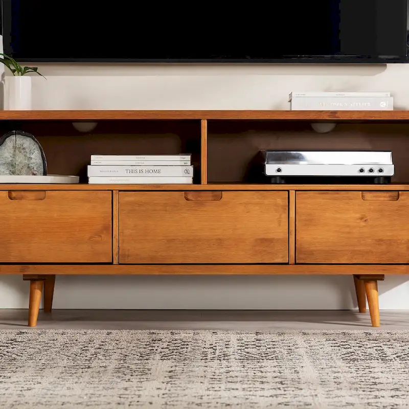 Middlebrook Alby 58-inch Mid-Century Solid Wood TV Stand