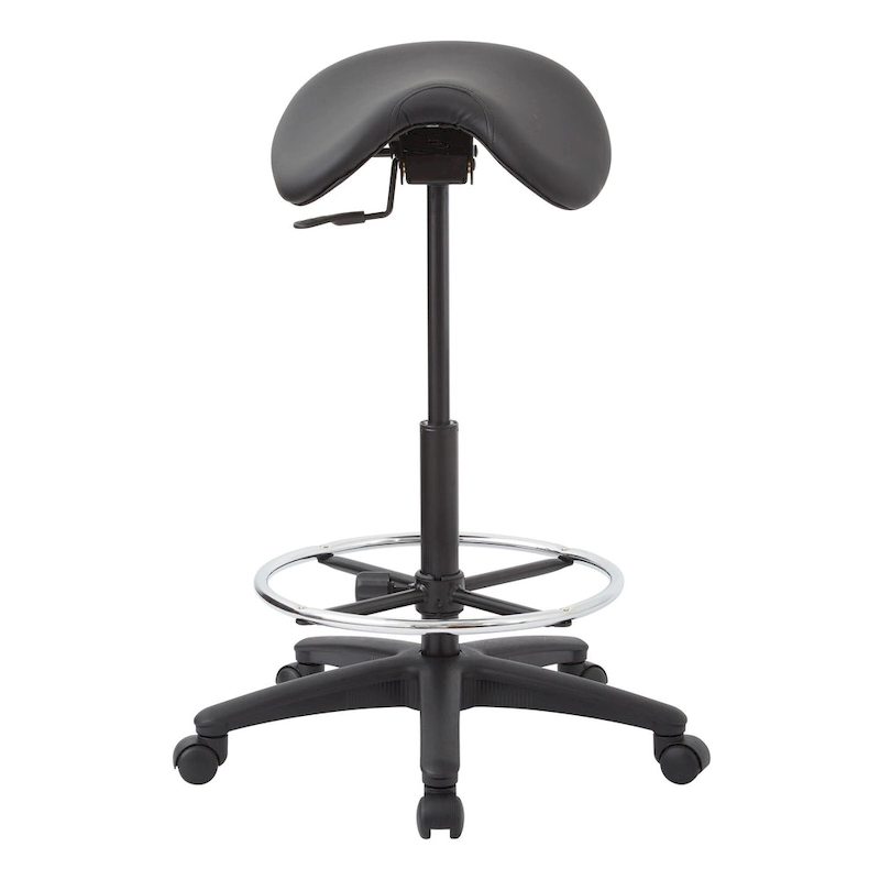 Backless Stool with Height-adjustable Saddle Seat