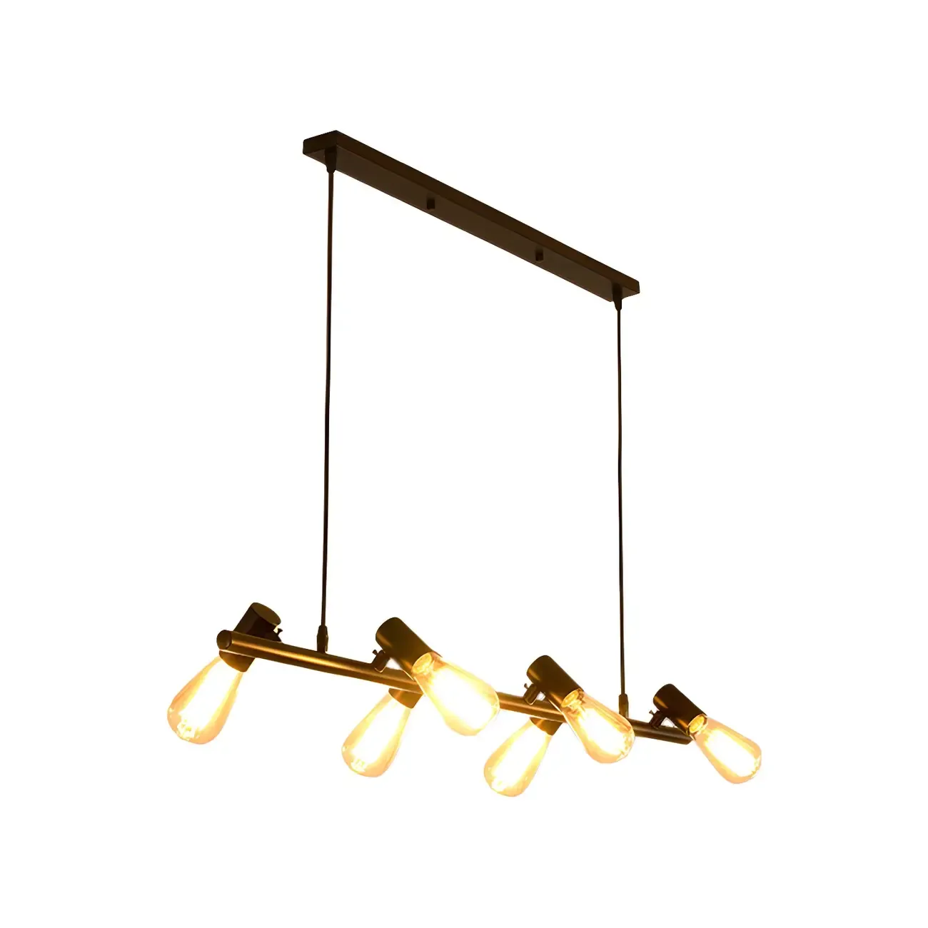 Industrial Black Multi-Light Cluster Pendant Light