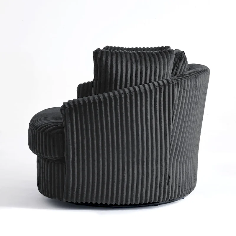 DREAMSIDEA 2 Set Recessed Arm Slipcovered Swivel Barrel Chair