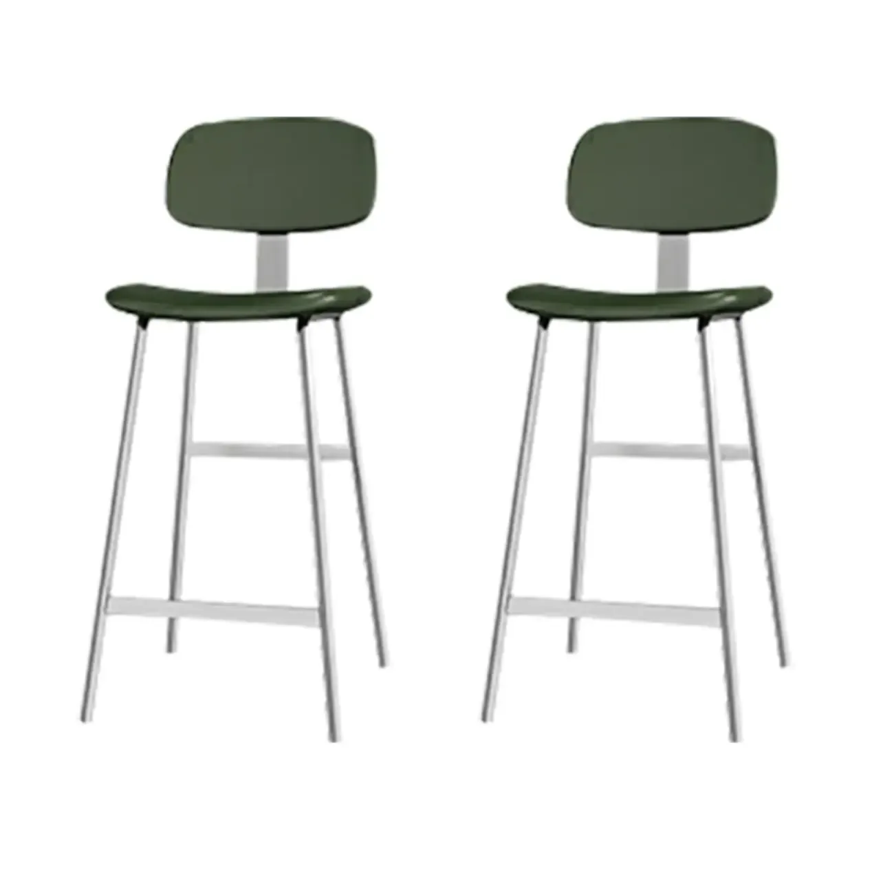 Industrial Faux Leather Metal Frame Bar Stools with Backs