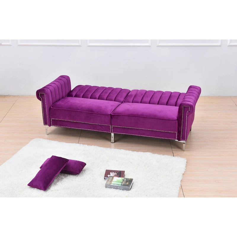 Legend Furniture Covertible Velvet Sofa Bed Sleeper