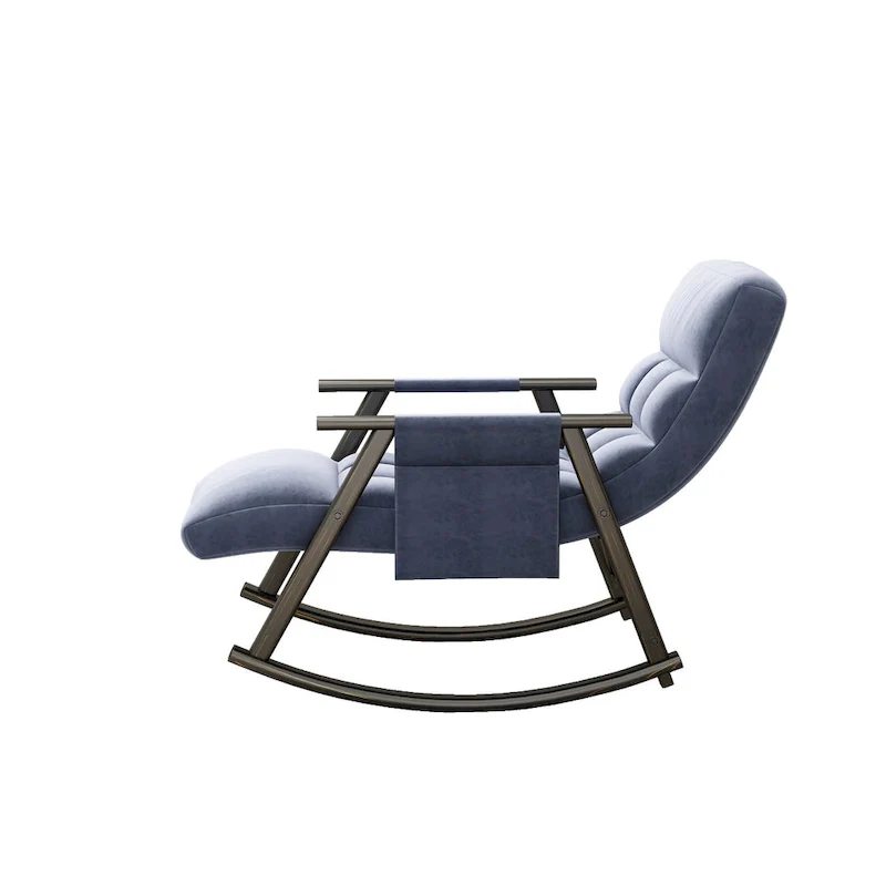 Velvet Rocking Chair With Foot Rest