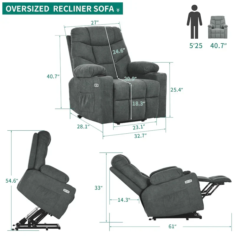 Modern Massage and Heating Recliner Sofa Chair