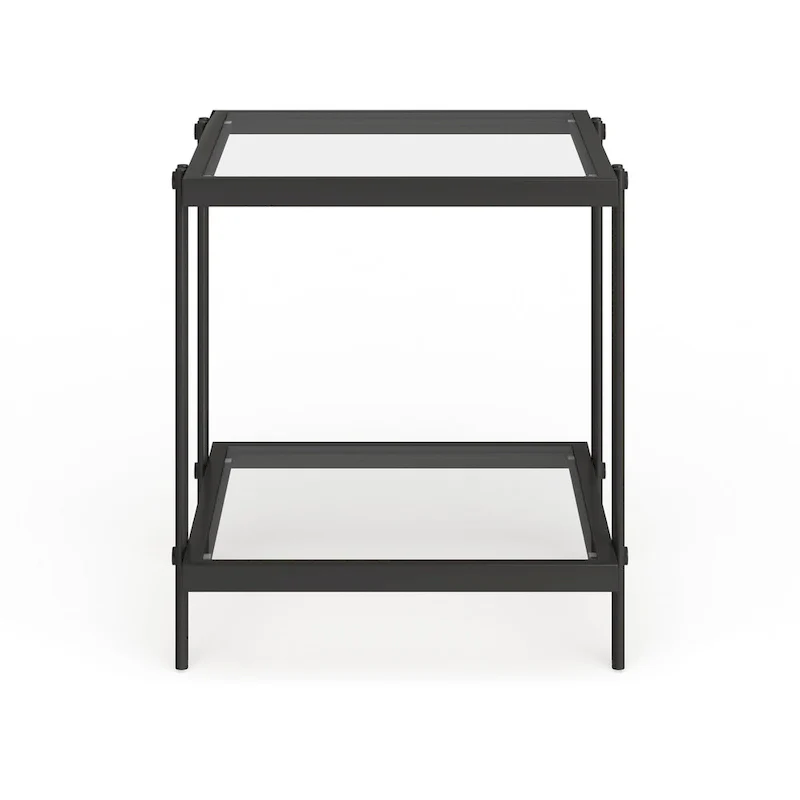Inez Modern Metal and Glass Side Table