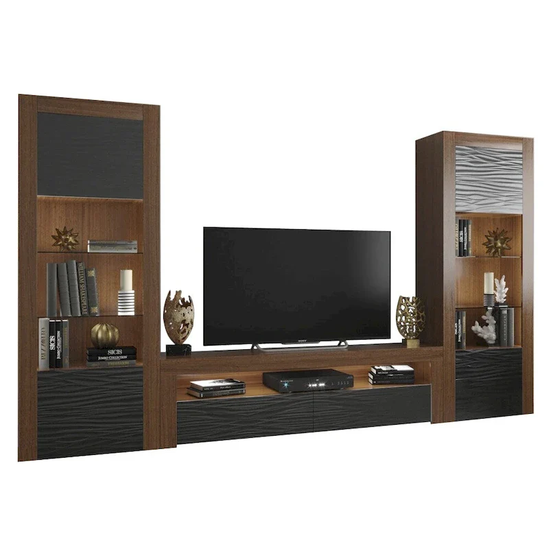 Milano Set Modern Wall Unit Entertainment Center