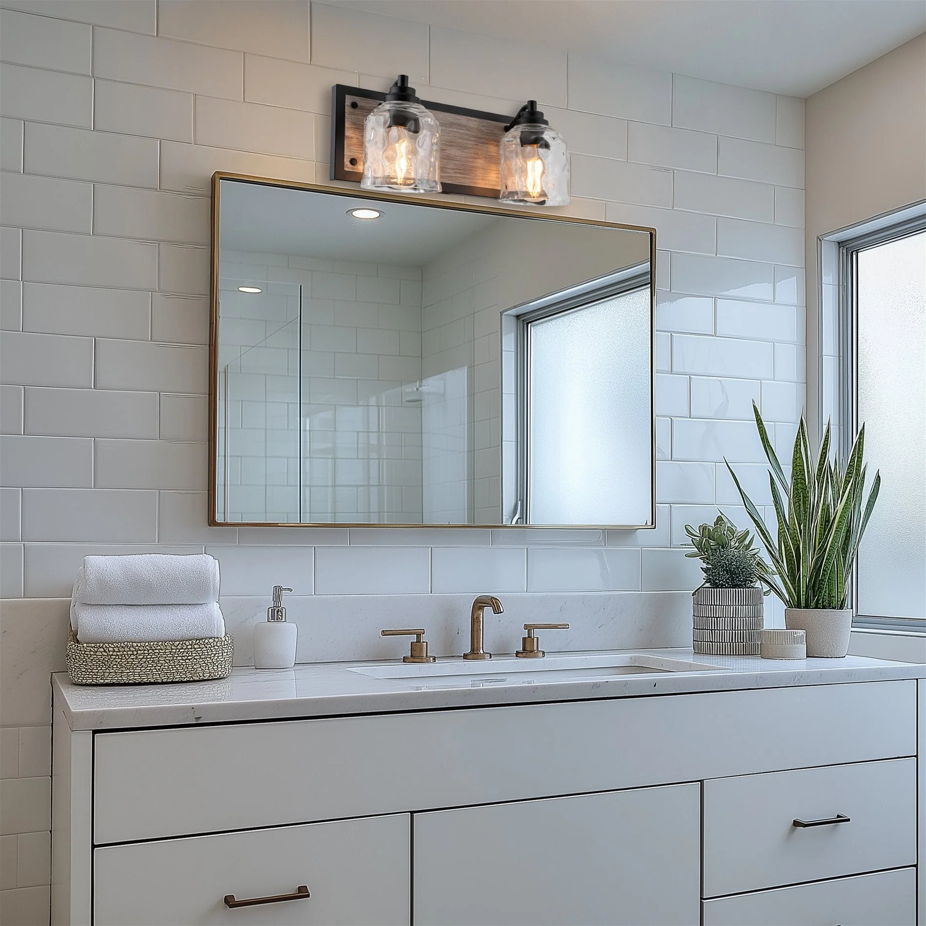 5 Clear Water Glass Shades / Replacement Glass for pendant lights and bathroom lights, 2-Pack