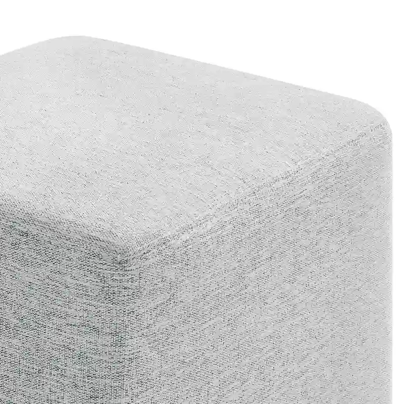 Callum 17/28 Square Woven Heathered Fabric Upholstered Ottoman