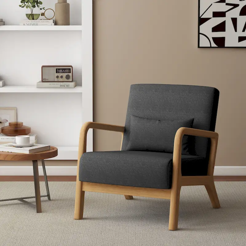 Upholstered Arm Chair with Cution Modern Side Accent Chairs - 25.8W x 28.7H x 32.3D