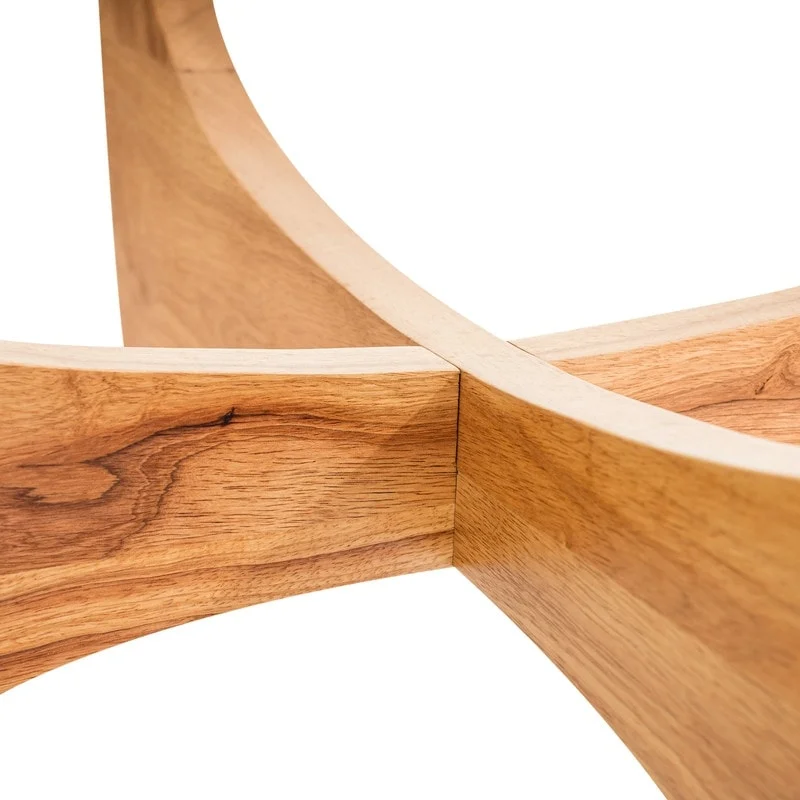 Round Glass Top Coffee Table Solid Wood - 35.435.416