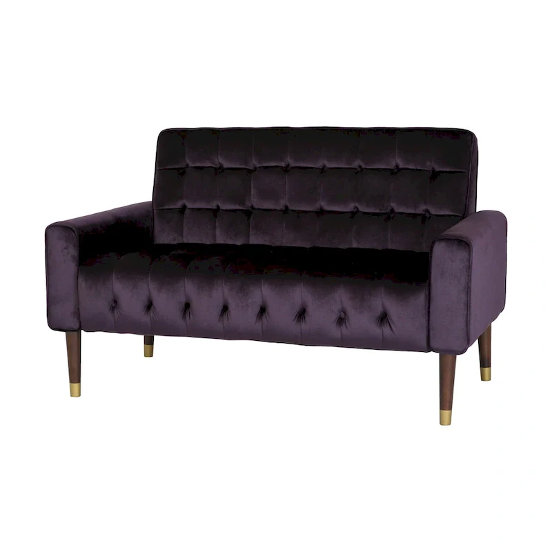 Harnett Tufted Velvet Tapered Leg Loveseat by Christopher Knight Home