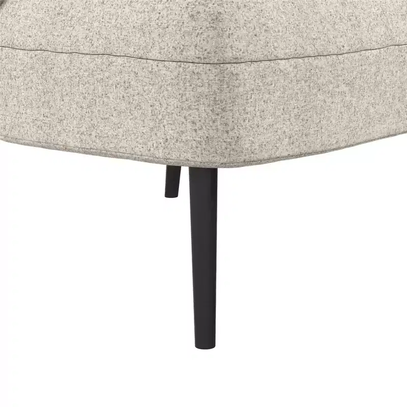 Navy / Tan Upholstered Barrel Accent Chair, Mid-Century Style, Seats 1