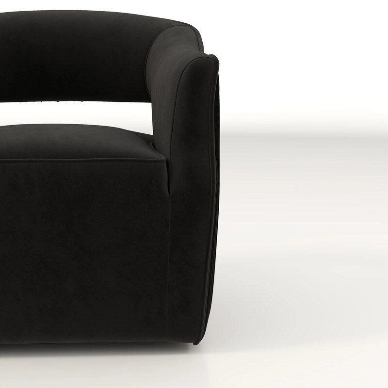 SEYNAR Modern Glam Velvet 360 Degree Swivel Open-Back Accent Armchair Set of 2