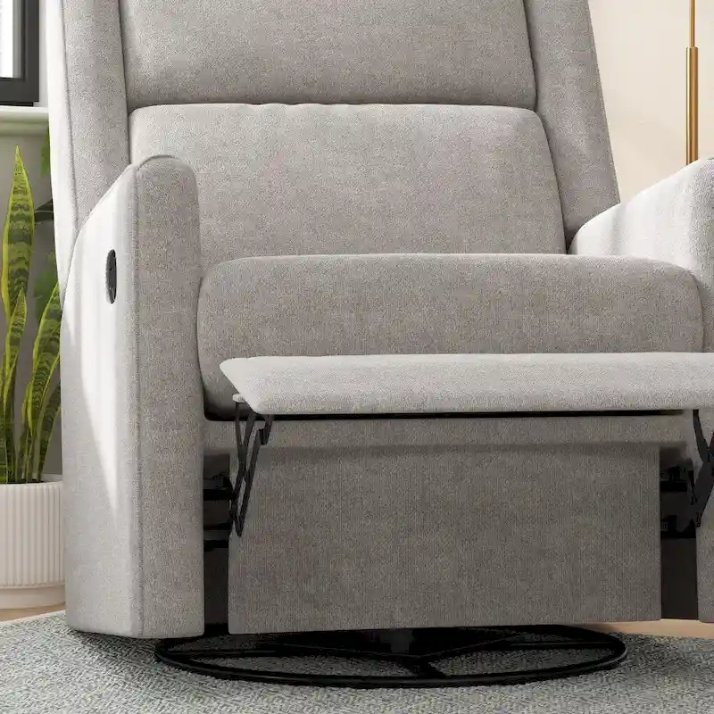 Classic Upholstered Manual Recline Rocking Swivel Glider Chair