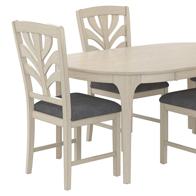 VECELO 5/7 Piece Dining Table Set Consist of an Oval Dining Room Table