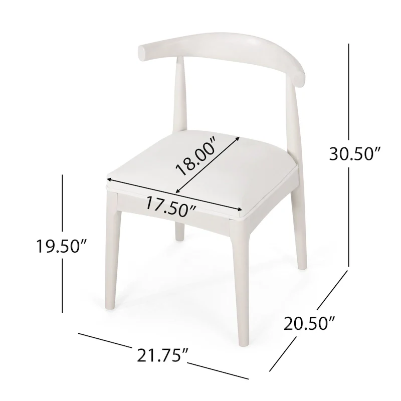 Fabric and Rubberwood Dining Chairs (Set of 2)