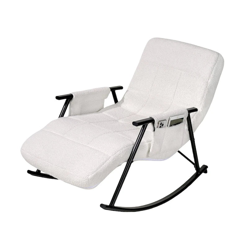Adjustable Rocking Chair, Nursery Glider Chair with Adjustable High Back and Foot Rest