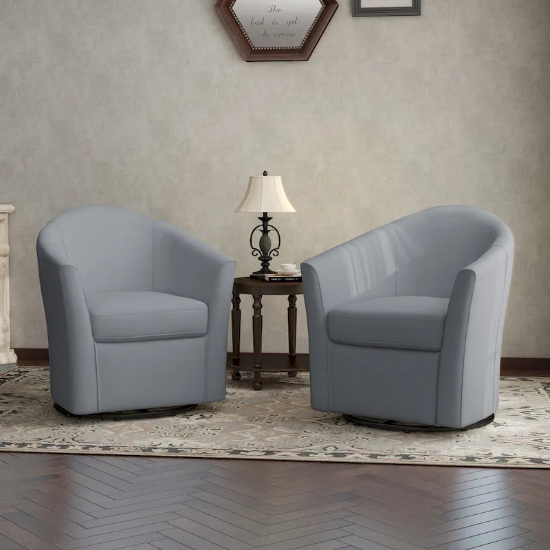 Swivel Accent Chair with Metal Base - 30.7W x 29.9H x 27.5D
