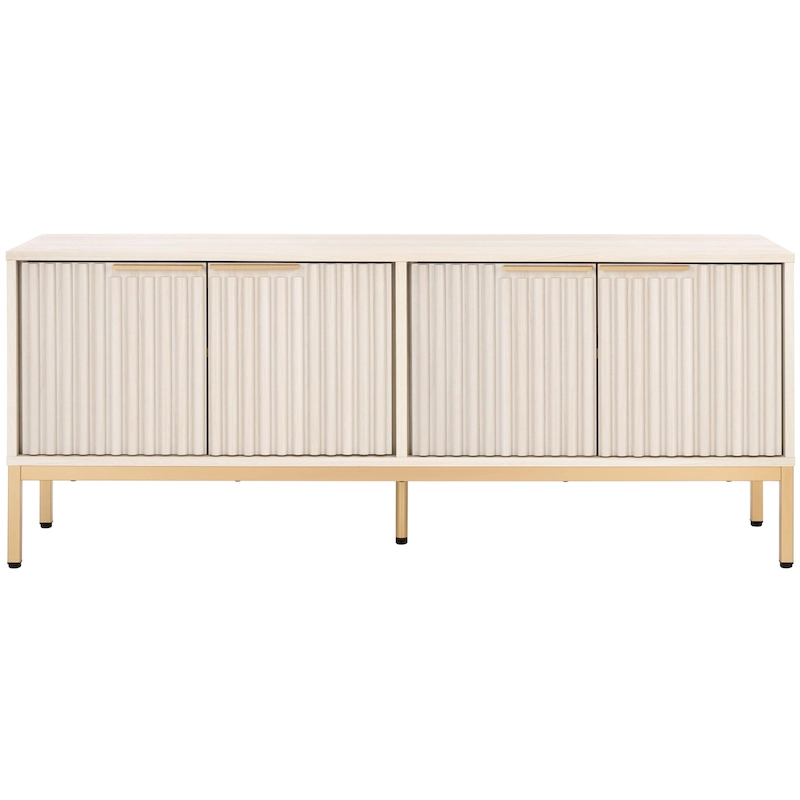 SAFAVIEH Deandra 4-Door Entertainment Media Stand (Fits Up To 65  Flatscreen TV) - 60.8 In. x 17.7 In. x 24.6 In. - 61Wx18Dx25H