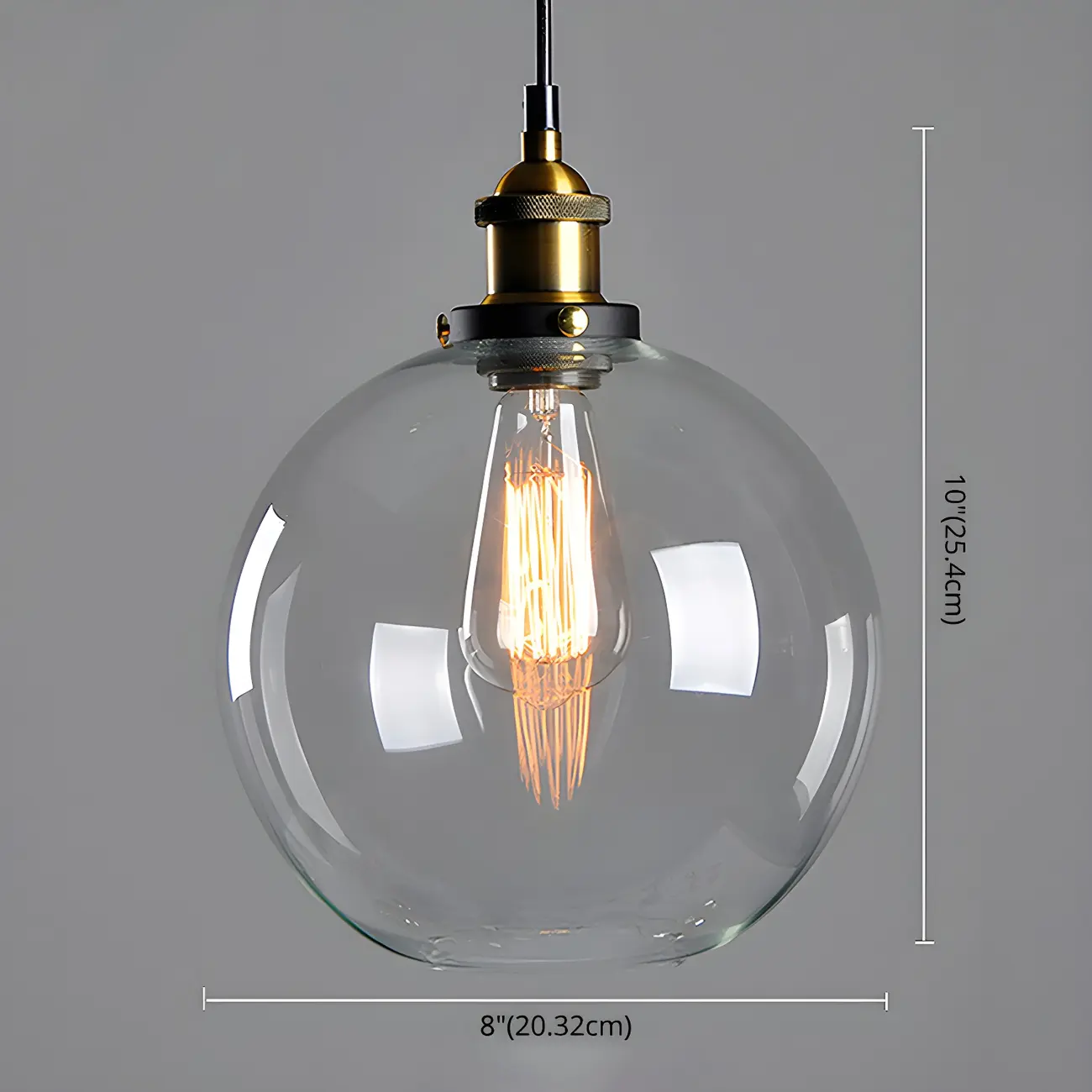 Industrial Geometric Clear Glass Lampshade Kitchen 1-light Pendant Light