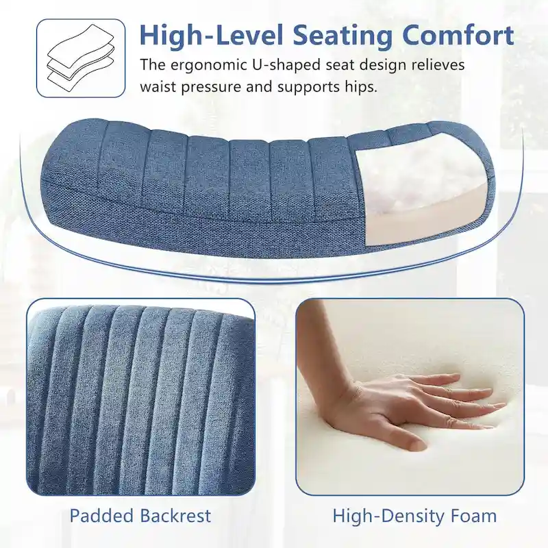 Criss Cross Legged Office, Wide Comfty Desk, Wheels Armless Computer Task, Swivel Vanity Home Chair, Height Adjustable