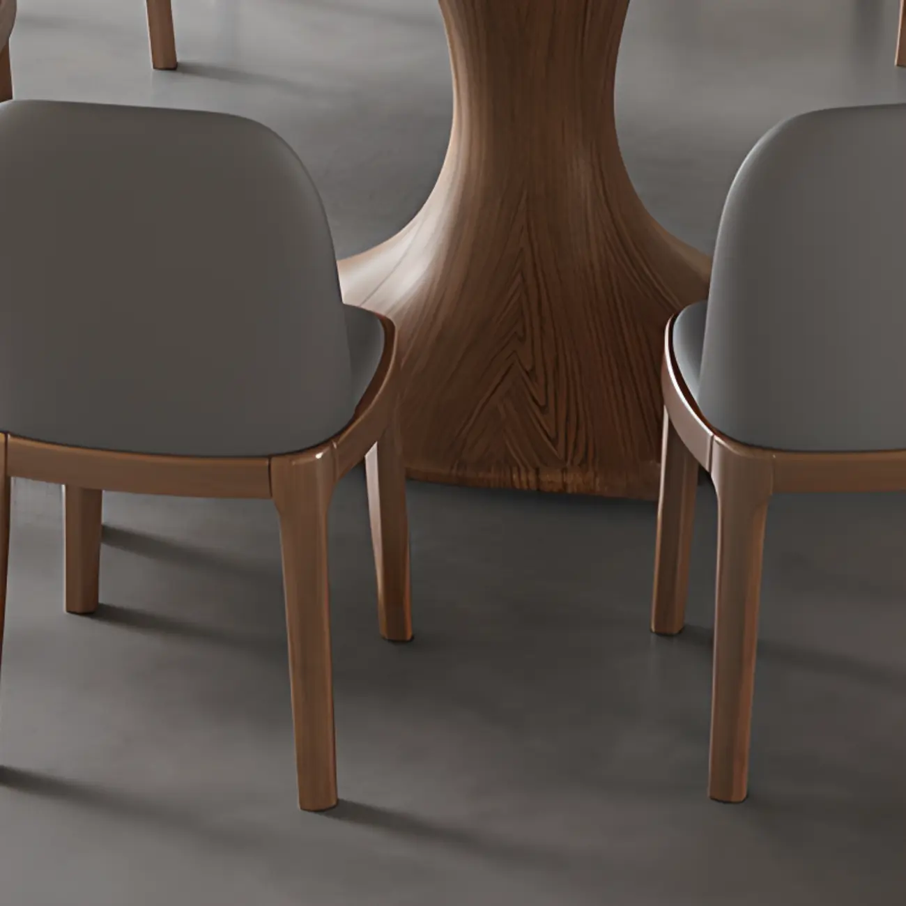 Modern white wood rotating round dining table