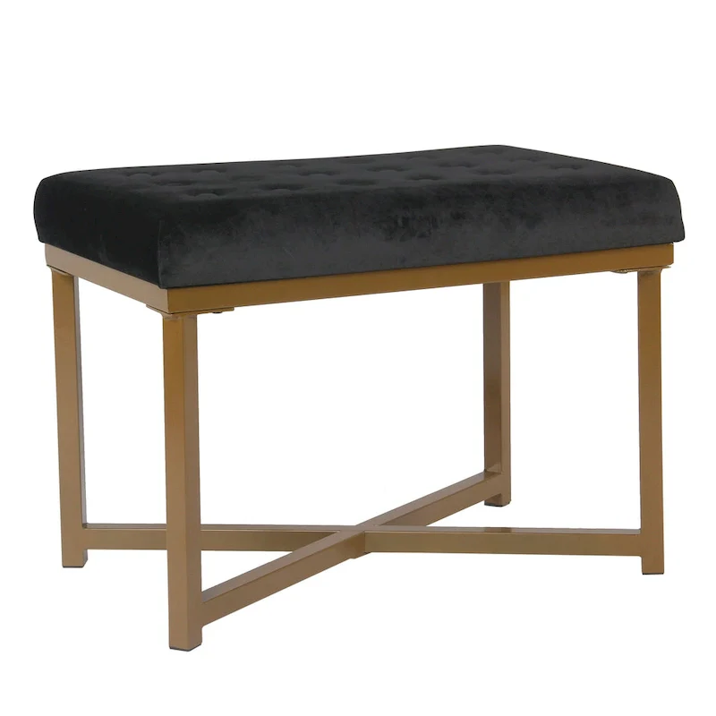 Velvet Tufted Footstool