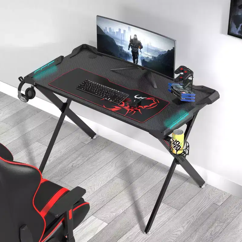 43x23 Gaming Desk with X-shaped Legs