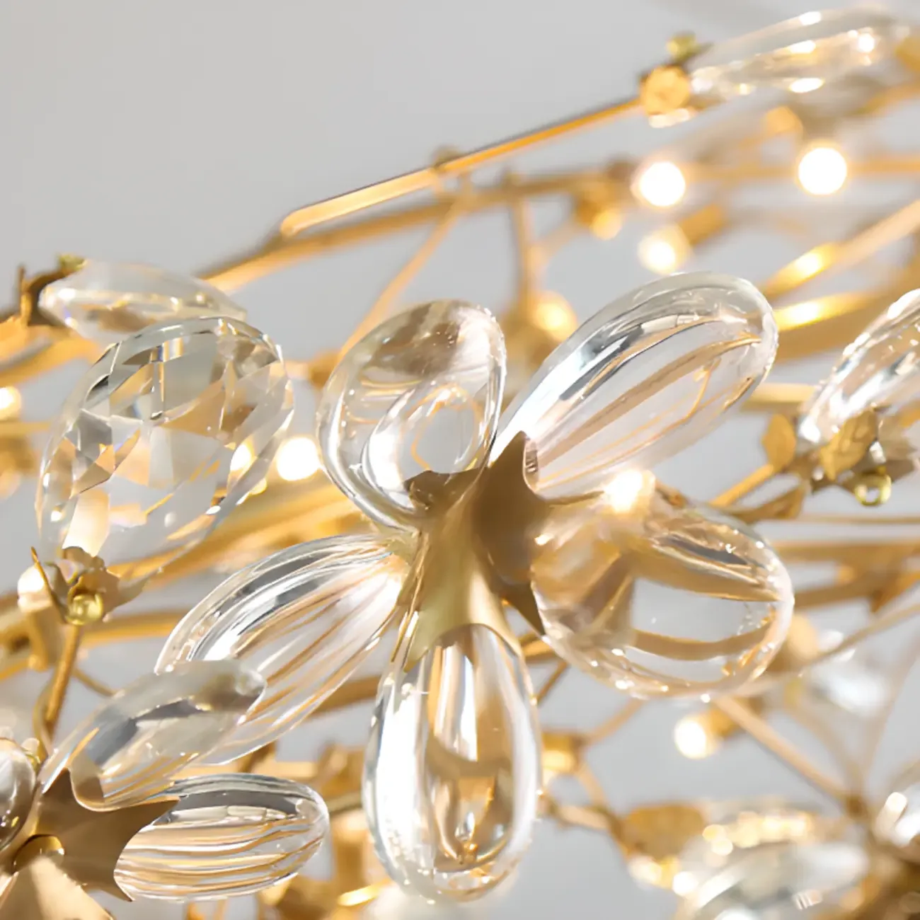 Modern Crystal Branch Chandelier with Adjustable Length