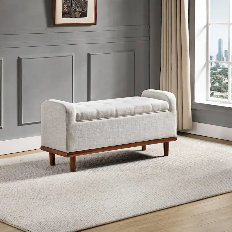 Bastian Upholstered Bench with Solid Wood Legs
