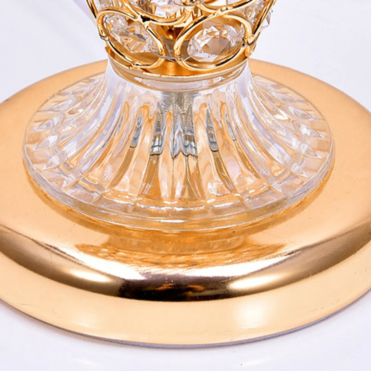 Traditional Luxurious Empire Gold Crystal Bedside Lamps