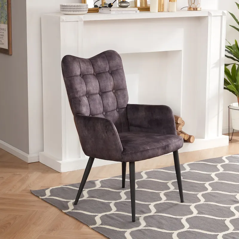High-back Button Tufted Wingback Accent Chair