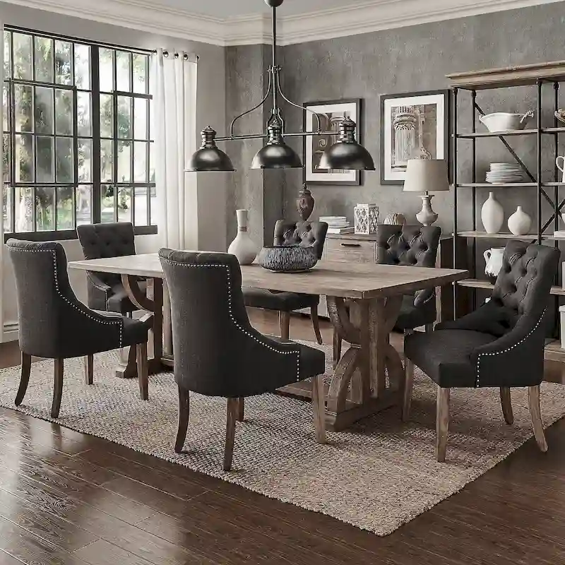 Paloma Farmhouse Reclaimed Wood 7-Piece Dining Set by iNSPIRE Q Artisan