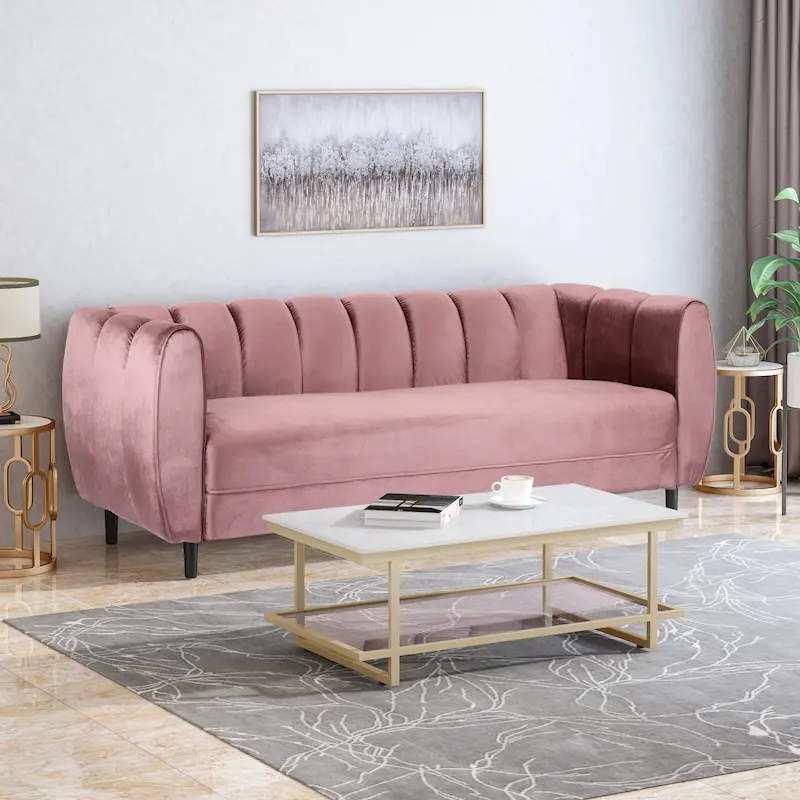 Bobran Modern Velvet 3-seat Sofa by Christopher Knight Home - 30.00 D x 83.25 W x 30.25 H