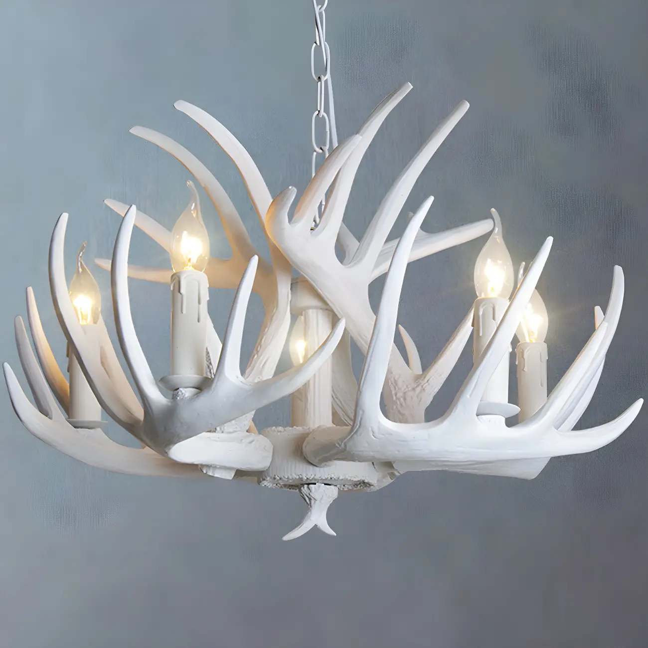 Rustic Unique Resin Antler Candelabra Chandelier