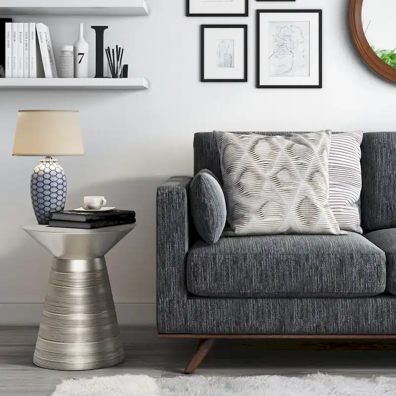 WYNDENHALL Bernhardt Industrial 18 inch Wide Metal Accent Side Table, Fully Assembled