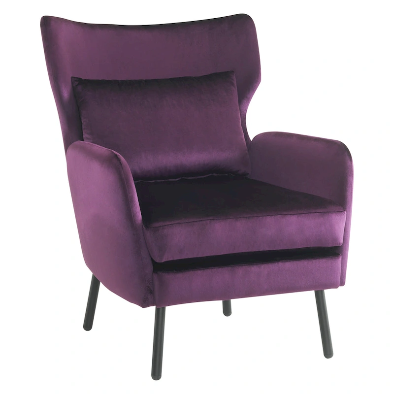 32 Wing Back Velvet Accent Chair