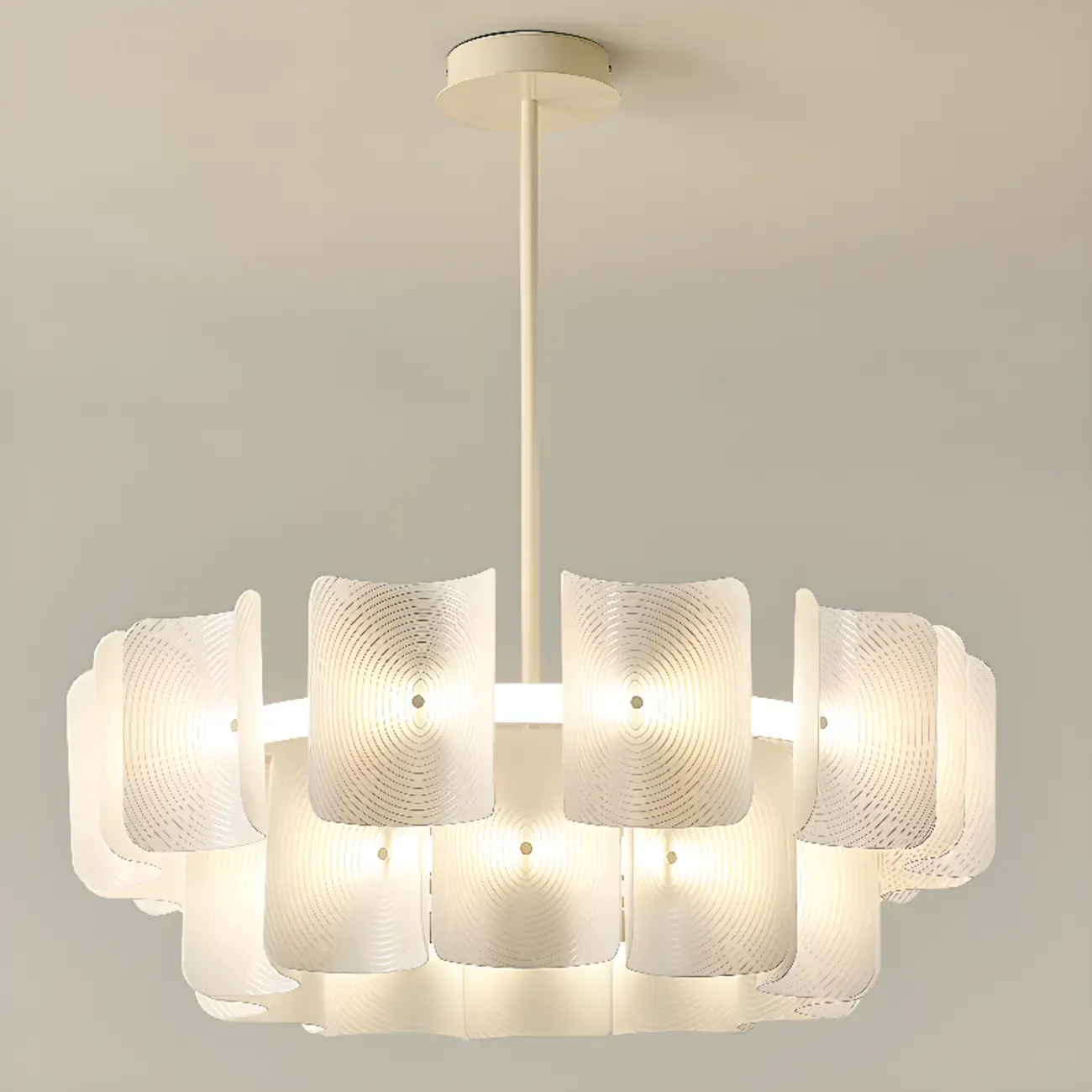 Modern LED Fingerprint Chandelier with Third-Gear Dimming