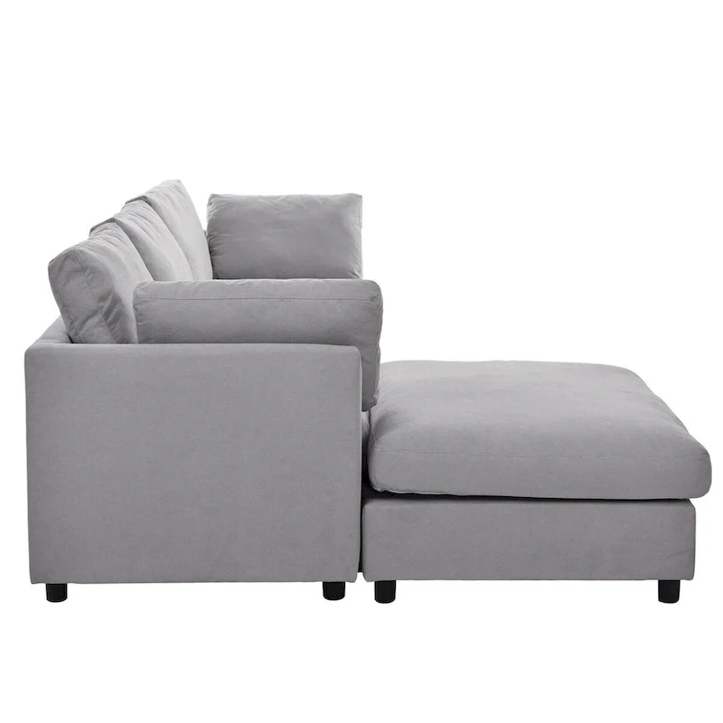 Merax Upholstery Convertible Sectional Sofa, L Shaped Couch with Reversible Chaise